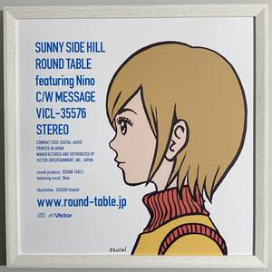 ■江口寿史■「SUNNY SIDE HILL 2003」/LPサイズ額装品/スタンド付/ROUND TABLE/美人画/貴重イラスト/印刷物 G1851