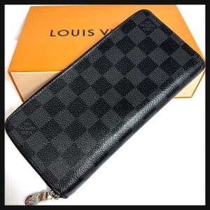 【新品同様】　Louis Vuitton　ブラック　長財布 ヴェルティカル LM2230 ダミエ　メンズ　レディース