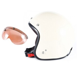 72JAM ジェットヘルメット&シールドセット JP MONO HELMET - オフアイボリー フリーサイズ:57-60cm未満 +開閉式シールド APS-05 JPIM-6