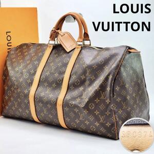 【美品鑑定済】LOUIS VUITTON ルイヴィトン ボストンバッグ モノグラム キーポル55 大容量 M41424 旅行カバン メンズ レディース 2799