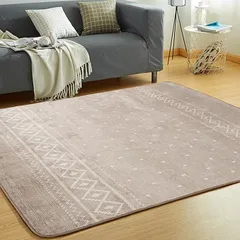 【在庫処分】VK Living カーペット ラグ ラグマット 絨毯 200×250cm(約3畳) 滑り止め 洗える 防ダニ 抗菌 防臭 オールシーズン 床暖房 ホットカーペット対応 簡単に掃除 おしゃれ 北欧 フランネルラグ ノルディックモカ