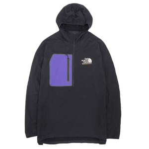 グッチ GUCCI × ノースフェイス THE NORTH FACE フロントジップ プルオーバー フーディー パーカー 黒 sizeL フリース 裏起毛 [Y03299]