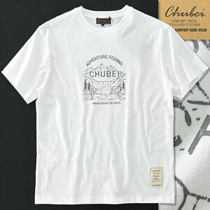 新品 チュウベイ フィッシング プリント 半袖 Tシャツ M 白 【CH1432069_7】 春夏 メンズ CHUBEI カットソー クルーネック サマー