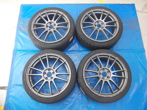 ★中古★■タイヤ■215/40Ｒ18 89W■RAYS　gram LIGHTS GL-57XTREME　18x7.5J/PCD100/5穴/OFF50■タイヤ難あり4本set