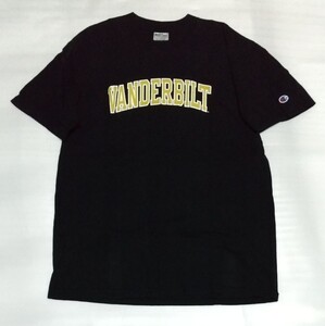 ☆Champion.COM TEEサイズL 半袖Tシャツ VANDERBILTスポーツCOTTONファッション黒色ブラック ヴァンダービルト ウェア ティー チャンピオン