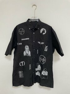 RAF SIMONS ラフシモンズ 03SSCONSUMED GRAPHIC SHIRT ARCHIVE 半袖シャツ 希少 中古 ブラック サイズ：50