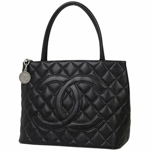 シャネル CHANEL 復刻トート ハンドバッグ ココマーク キャビアスキン ブラック A01804 レディース 【中古】