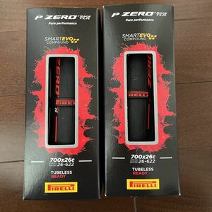 ２本セット Pirelli P Zero Race TLR Tire 26-622(700×26c) ピレリ P ゼロ レッド/赤　チューブレスレディ 新品未使用品