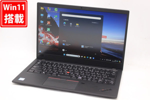 中古良品 フルHD 14型 Lenovo ThinkPad X1 Carbon Type-20QE Windows11 八世代 i5-8265U 8GB NVMe 256GB-SSD カメラ 無線 Office 管:1305h