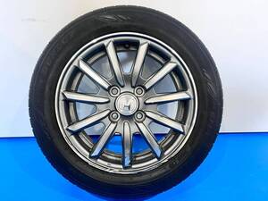  N-WGN カスタム JH1 JH2 後期 純正 アルミホイール タイヤ 1本 4穴 14X41J ブリヂストン BRIDGESTONE NEXTRY 155/65R14 75H [4] 