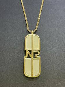 NINA RICCI ニナリッチ NRロゴトップ アイボリー×ゴールドカラー ネックレス イミテーション メッキ レディース ブランドアクセサリー