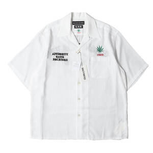 新品 WACKO MARIA ワコマリア シャツ サイズ:L 24SS 舐達麻 HIGH TIMES オープンカラー 半袖シャツ 50S OPEN COLLAR SHIRT ホワイト