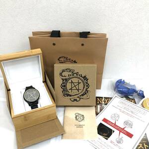 (OT3445) 【 美品 】 NOZ メンズ 腕時計　スペキュラーヘマタイト 42ｍｍ　天然木　付属品有 【 QZ 稼働品 】