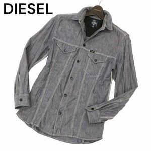 DIESEL ディーゼル 通年 シャンブレー★ 長袖 スリム ワーク シャツ Sz.XS　メンズ　C4T01983_3#C