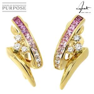 ジュネ Jeunet サファイヤ 1.13ct ダイヤ 0.20ct イヤリング K18 YG イエローゴールド 750 Earrings Clip on 90246996