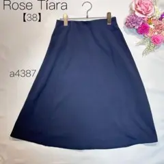 Rose Tiara 【38】 ローズティアラ 膝丈 フレアスカート ネイビー