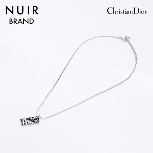 クリスチャンディオール Christian Dior ネックレス プレート 2 トロッター ブラック シルバー