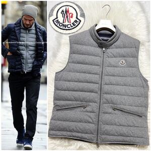 本物 国内正規品 モンクレール GERARD GILET ジレ ライトダウン ベスト 3 グレー MONCLER デイビッドベッカム着用