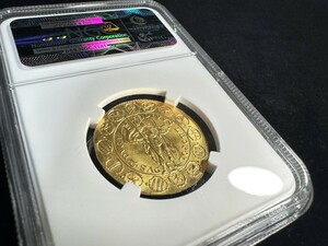 オーストリア 1642 1963 2ダカット金貨 フェルディナンド3世 NGC MS67 高鑑定品 / ヴィンテージ・骨董・古美術・時代物 スラブケース入り