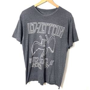 ■2011年製 LED-ZEPPELIN レッドツェッペリン UNITED STATES OF AMERICA 1977 半袖Tシャツ 古着 ロック バンド チャコールグレー■