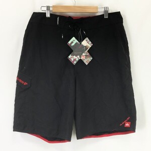 タグ付き新古品★クイックシルバー/QUIKSILVER★サーフパンツ【32/メンズM程度/黒】ハーフ/水着/サーフィン/ズボン/Pants/Trouser◆pBH833