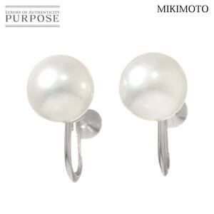 ミキモト MIKIMOTO アコヤ真珠 9.5mm イヤリング K18 WG 750 パール Akoya Pearl Earrings 【ソーティング付き】90243467 90243467