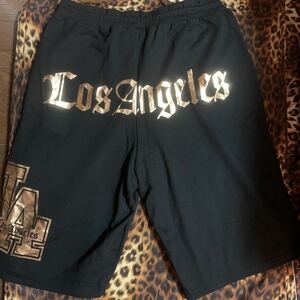 LA-STYLE LAスウェットハーフパンツ Los Angeles,WEST SIDE,STROLLERZ,ローライダー,チカーノ,ギャングスタ,悪羅悪羅,B系