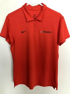 03L617【NIKE】ナイキ/オレンジ系/半袖/ポロシャツ/スポーツウエア/ロゴ刺/DRI-FIT/L