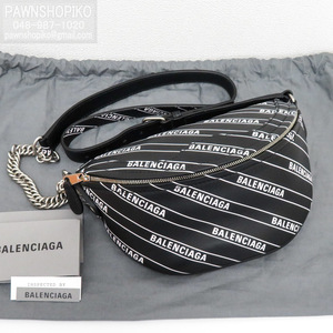 バレンシアガ BALENCIAGA スーベニア ベルトバッグ／ボディバッグ／ウエストバッグ 565510 ブラック レザー 極美品 [質イコー]