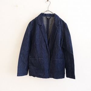 アーペーセー A.P.C. *コットンリネンデニムジャケット*34インディゴネイビー綿麻(jk33-2407-802)【72H42】