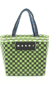 新作未使用 マルニ MARNI マーケット ピクニックバッグ かごバッグ カゴバッグ ＃イエローグリーン