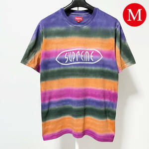 【サイズ：M】2019 SS Supreme Rainbow Stripe Tee Orange シュプリーム レインボー ストライプ ティー Tシャツ オレンジ