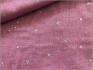 mets★5m*ダブルガーゼ*スター星ラメ*rose pink*コットン*30M