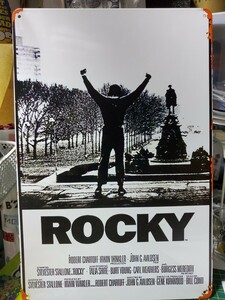 映画ロッキー★洋画ブリキ看板★ヴィンテージメタルサインボード★名作映画グッズ★アメリカン海外雑貨★ガレージや自室に★