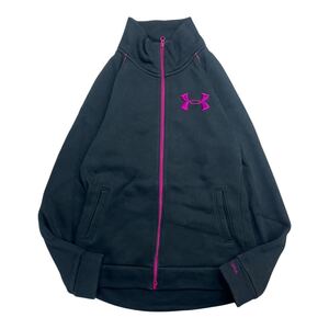 UNDER ARMOUR アンダーアーマー トラックジャケット ジャージ スポーツウェア スウェット ジップアップ ブラック/ピンク レディース SM