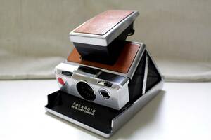 ⑲POLAROIDポラロイド◆SX-70◆LAND CAMERAランド カメラ◆ブラウン×シルバー系◆昭和レトロ当時物ビンテージ