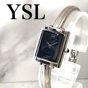 稼動品　イヴサンローラン　YSL スクエア　バングル　ロゴ文字盤　腕時計