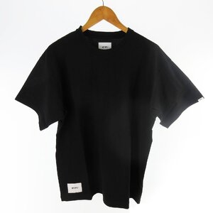 ダブルタップス WTAPS 24AW SIGN / SS / COTTON Tシャツ 半袖 242ATDT-CSM02 ロゴ 刺繍 黒 01