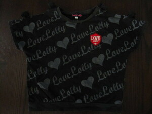 LOVELOLLY 　love lolly ラブローリー　ハート柄カットソー　130　