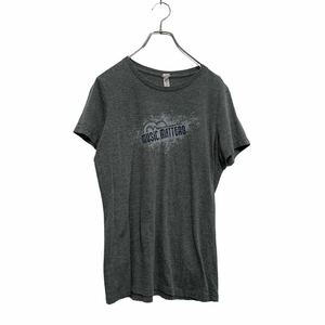 BELLA CANVAS 半袖 プリントTシャツ 2XL レディース グレー ベラキャンバス クルーネック MUSIC 古着卸 アメリカ仕入 a605-5340