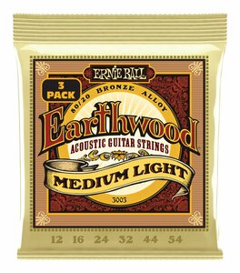 即決◆新品◆送料無料ERNIE BALL 3003 ×1 [12-54] Earthwood Medium Light 80/20 Bronze 3セットパック アコースティックギター弦