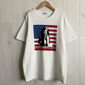 【1円スタート】 HYSTERIC GLAMOUR ヒステリックグラマー ヒスガール ビッグロゴ 半袖 Tシャツ 白 ホワイト Lサイズ