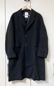 美品☆[ONE GRAVITY] 22AW 定価86,900 DOUBLE CLOTH CHESTER COAT ダブルクロス チェスターコート ブラック ワングラビティ