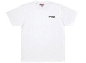 TRD ティーアールディ 半袖 Tシャツ 白 ホワイト 左胸 背中上部 TRDロゴ入り サイズ：LL ファッション