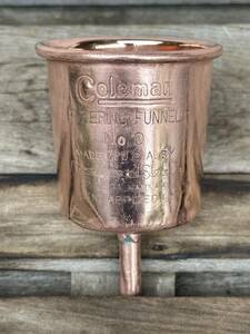 コールマン 1930年代 ビンテージ カッパー ファンネル メタルメッシュフィルター付き Coleman No.0 Filter Funnel 銅製 230426JN4474