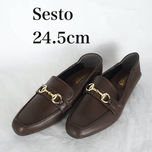 MK6894*Sesto*セスト*レディースローファー*24.5cm*茶