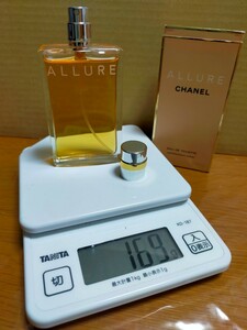 ほぼ満タン 168g(^^ゞ 50ml トワレ「CHANEL ALLURE：シャネル アリュール」EDT-SP（スプレー）キレイな状態 _/_/ 交渉OK、匿名OK！ _/_/ 