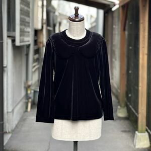 23aw 2023 新品 noir kei ninomiya COMME des GARCONS ノワール ケイニノミヤ ギャルソン 中綿 丸襟 デザイン ベロア カットソー サイズ S