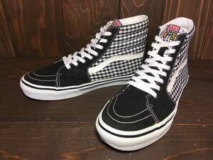 ★VANS バンズ 国内企画 SK8HI スケート 黒×白 ストライプ 26.5cm Used 検 オールドスクール ハーフキャブ スニーカー