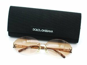 ■【YS-1】 ドルチェ＆ガッバーナ Dolce&Gabbana サングラス アイウェア ■ D&G 薄い茶色系 ケース付き レディース 【同梱可能商品】■C